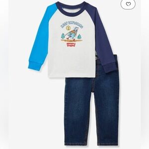 Levi’s 18 Month Boys 2 Piece Keep Exploring Denim Set Brand New With Tags